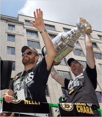 Tim Thomas, Zdeno Chara, and Stanley Cup